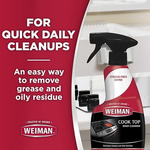 Weiman Stainless Steel Cleaner & Cooktop Daily Cleaner - 12 Ounce - Kitchen Appliance Cleaner Kit thumbnail 8