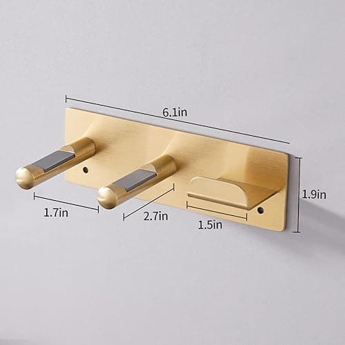Self Adhesive Organizer Hair Dryer Holder Wall Mounted Compatible with Dyson Blow Dryer Gold Banjekt - Gold - Stainless Steel thumbnail 2