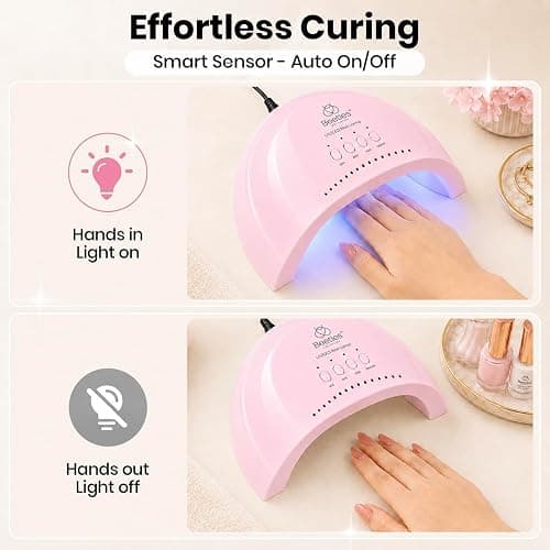 Beetles UV Nail Lamp with 3 Timer Smart Sensor UV Light for Gel Nails Pink | Nail Light 30/60/120s Timer Fast Curing One Hand or One Foot LED Nail Lamp for UV LED Gel Nails Art DIY Salon Nails Dryer thumbnail 4