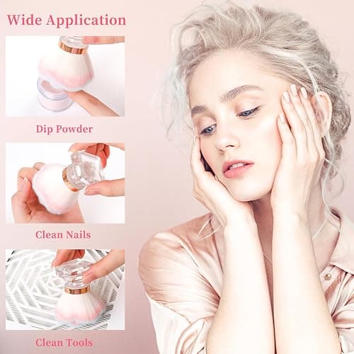 ANGNYA Nail Dust Brush, Pink Rose Soft Duster Brush Art Dust Powder Remover Makeup Manicure Brushes Clean Up Tools for Acrylic Nails thumbnail 7