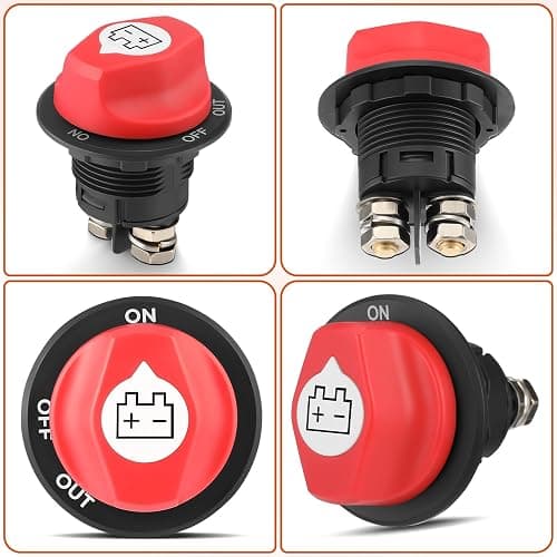 ISINFLASH Battery Disconnect Swicth 12-48V, Battery Master Cut Shut Off Isolator Switch for Marine Boat RV ATV Car Utv Vehicle, Max 32V DC 100A Cont 150A Power Battery Switches (On-Off-Out) (100A) thumbnail 6