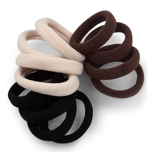 Cyndibands Seamless Hair Ties - Neutrals - Extra Gentle Soft and Stretchy Nylon Fabric Ponytail Holders - 12 Count - Image 1