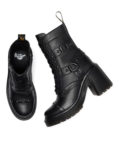 Dr. Martens Women's Chesney Harness Flare Heel Leather Boots thumbnail 5