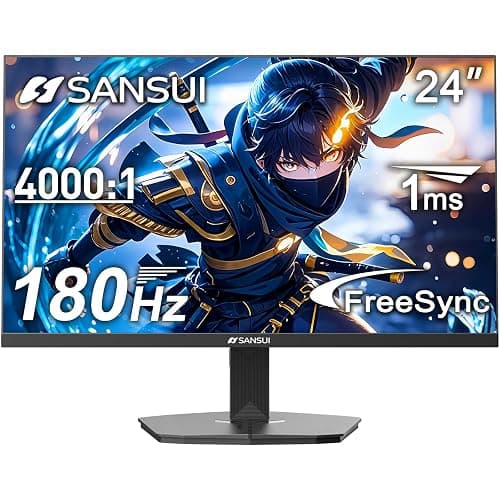 SANSUI 24 Inch Gaming Monitor 180Hz, DP 1.4 & HDMI 2.0 Ports High Refresh Rate Computer Monitor, Racing FPS RTS Modes, 1ms Response Time 110% sRGB (ES-G24F4, HDMI Cable Included) - Image 1