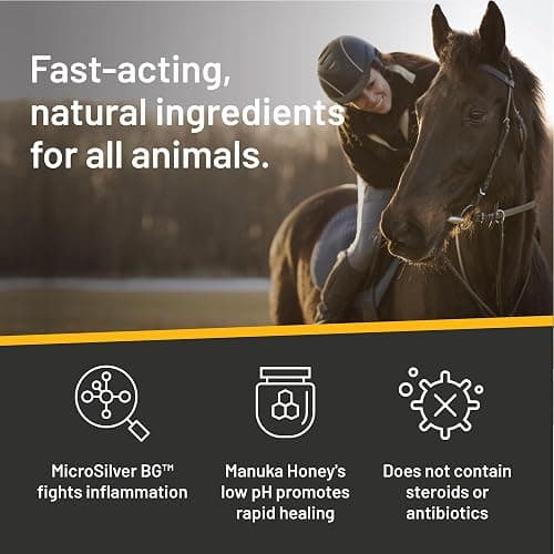 Absorbine Silver Honey Rapid Wound Repair Ointment 2oz Tube, Manuka Honey + MicroSilver BG, Horse & Large Animal Wound Care thumbnail 5