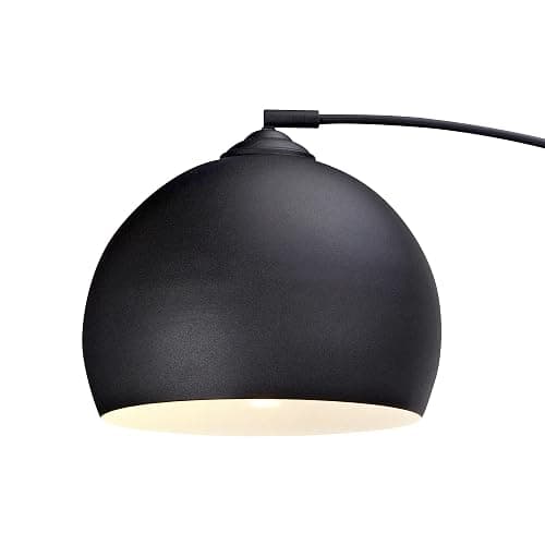 Teamson Home Arquer 66.93" Arc Floor Lamp for Living Rooms, Home Offices, Dining Rooms, Bedrooms with Faux Black Marble Base and Black Bell Shade thumbnail 7