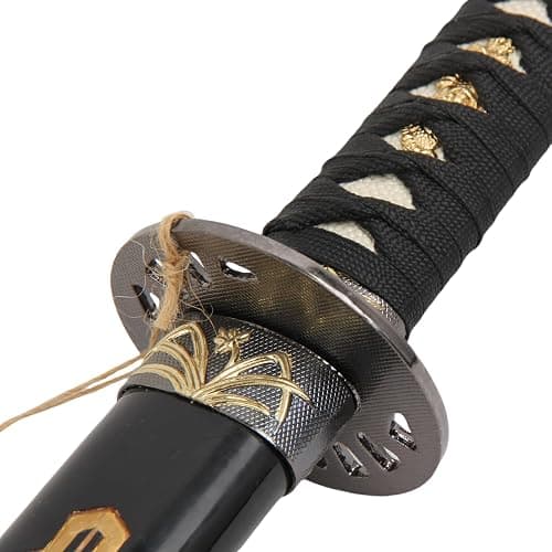 Sword Valley Kill Bill Premium Movie-Style Samurai Sword 3-Piece Set with 3-Tier Display Stand – Engraved Scabbards, Stainless Steel Blades, Waxed Cotton Handle (37.4"+30.7"+19.3") thumbnail 6