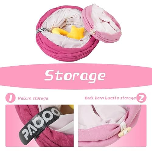 PAOPO Cat Tunnel, Large Indoor Durable Collapsible Interactive Cat Tube with Peek-A-Boo Hole, Hanging Toys, and Crinkly Paper Lining - Cute Tunnel for Cats, Kittens, Puppies & Rabbits, Pink thumbnail 6