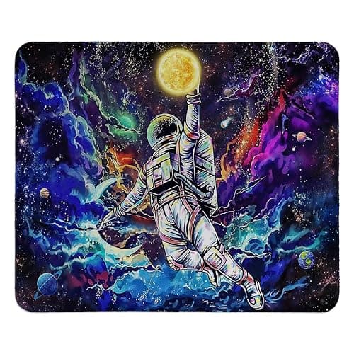 hold fizz Gaming Space Astronaut Mouse Pad, Small Cool Galaxy Gamer Mouse Pad, Cool Gaming Mousepad Accessories for Desk, Laptop, Computer, Office, Boys Kids Room Decor, 9.5x7.9 Inch - Image 1