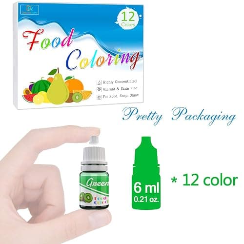 Food Colouring - 12 Colour Liquid Concentrated Icing Food Colouring Set | for Baking, Airbrush, Cake Decorating - Vibrant Food Colour Dye for Fondant, Soap Making Supplies Kit, DIY Crafts - 6ml Each thumbnail 7