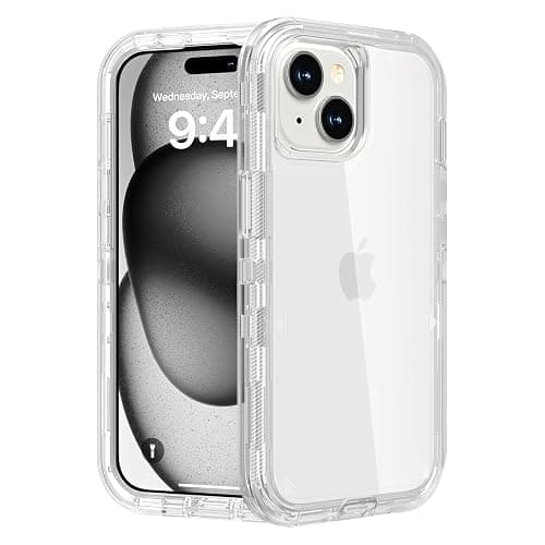 Follaroma for iPhone 15 Case, Heavy Duty Shockproof Protection Phone Cases, Anti-Drop, Dual Layer Transparent Protective Cover Compatible with iPhone 15, 6.1 inch,Crystal Clear - Image 1