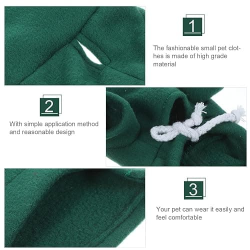 Ferret Clothes Hamster Sweatshirt Guinea Pig Hoodie Hamster Sweater Bunny Hamster Clothing Guinea Pig Outfits Small Animal Warm Vest Green S Red Hoodie thumbnail 5