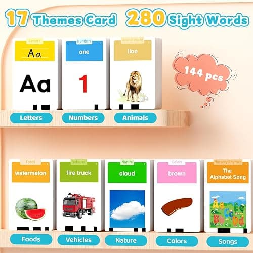 HOMESTEC Toddlers Talking Flash Cards with American accent & 288 Sight Words, Speech Therapy Toys for 3 4 5 6 Years Old Boys and Girls, Learning Educational Montessori Sensory kit, Kids Birthday Gifts thumbnail 8