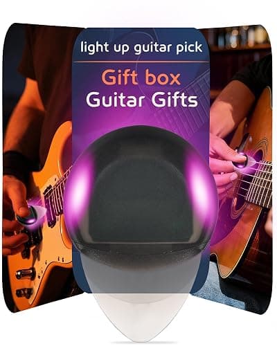 Glow in the Dark LED Guitar Picks 1-Pack – Light Up Guitar Picks with Free Metal Storage Case, Cool Gifts for Electric, Acoustic & Bass Guitar Players, Stage & Practice Accessory(Purple) - Image 1