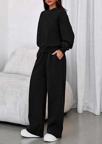 PRETTYGARDEN Womens Sweatsuits 2 Piece Set 2025 Casual Winter Long Sleeve Hoodie Loose Wide Leg Sweatpants Fall Tracksuit thumbnail 4