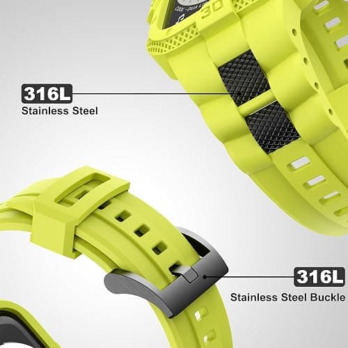 GELISHI Bands Compatible for Apple Watch Band 46mm 45mm 44mm 42mm, Men Sport Rugged Band with Protective Case for Watch Series 11 10 9 8 7/ SE 3/2/1/ Series 6 5 4 3 thumbnail 4