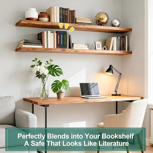 UWILLION Large Decorative Book-Shaped Lockable Storage Box with Combination Lock, Home and Office Organizer for Small Personal Items, Evergreen Stories, 10.82 x 7.67 x 1.77 Inches thumbnail 5