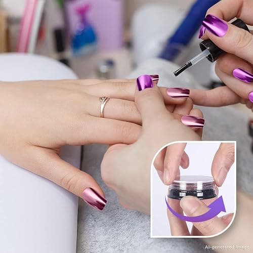 Artdone 16 Jars Chrome Nail Powder Nail Art Fimo 1g/Jar Gold Mirror | Striping Tape Lines Decoration Holographic Aurora Chameleon Pigment 1g/Jar Pearl for Resin Craft & Nail Art thumbnail 5