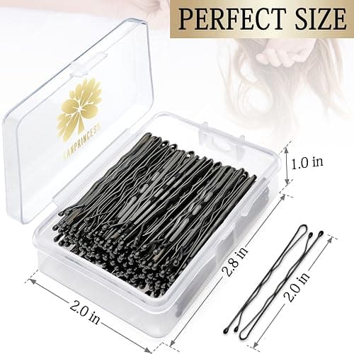 KANPRINCESS 100PCS 2Inches Hair Pins Kit Secure Hold Bobby Pins Clips for Women Girls and Hairdressing Salon With Clear Storage Box(Black) thumbnail 2