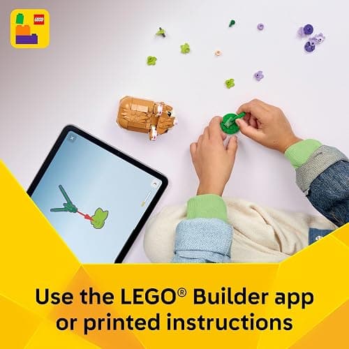 LEGO Creator 3 in 1 Cute Hamster with a Flower Building Toy for Girls & Boys, Ages 7+ - Kids Build a Hamster, Hedgehog or Eagle Animal Figure - Gift Idea for Birthdays - 31376 thumbnail 6
