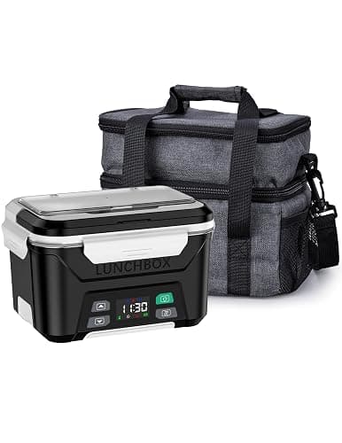 EAST OAK Cordless Electric Lunch Box for Adults, Heated Lunch Box Battery Powered with Automatic Heating, 5.5 Cups Portable Food Warmer with Insulated Carry Bag - Image 1