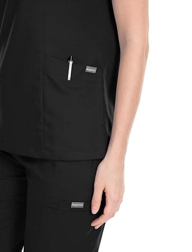 niaahinn Scrub Suit Set for Women Modern V-neck Top & Tapered Leg Jogger Pants with Drawstring Medical Nursing Uniforms Set thumbnail 5