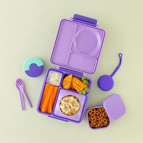 OmieBox Silicone Leakproof Snack Containers To Go, Food Storage Containers with Lid, School Lunch Bento Container - BPA Free, Airtight, Dishwasher and Freezer Safe, Oven Safe - 9.4 ounces (Purple) thumbnail 4