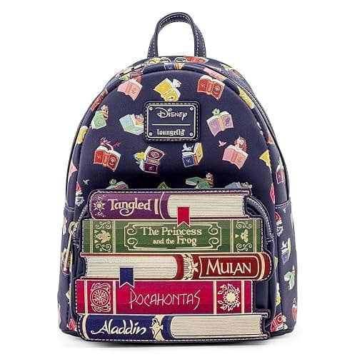 Loungefly Disney Princess Books All Over Print Womens Double Strap Shoulder Bag Purse - Image 1