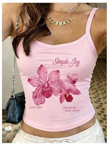SOLY HUX Girl's Striped Cami Tops Spaghetti Strap Tank Top Summer Camisole | Basic thumbnail 2
