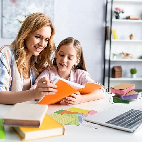 Lovppy 1000 PCS Index Cards 3x5 Inches Colored Flash Cards with Ring,Punched Lined Flashcards Ruled Index Cards Notecards Study Cards Heavy Note Cards for Studying, Office, Home,School thumbnail 2