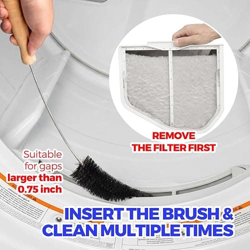 Holikme Dryer Vent Cleaner Kit, 3 Pieces Dryer Lint Brush- Household Supplies 304 Stainless Steel Cleaning Brush Home Essentials Crevice Brush for Lint Trap thumbnail 3
