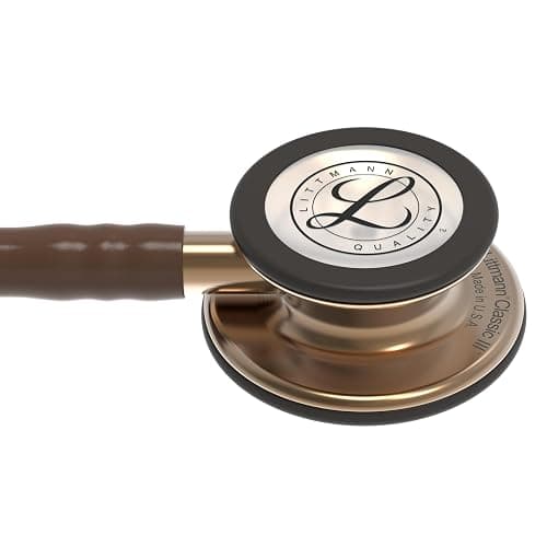 3M Littmann Classic III Monitoring Stethoscope, 5809, More Than 2X as Loud, Weighs Less, Stainless Steel Copper-Finish Chestpiece, 27" Chocolate Tube, Copper Stem and Headset thumbnail 4