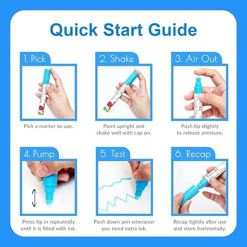 Funcils Kreidestifte - weiß - 6 Kreide Markers Multipack - 1mm, 3mm, 6mm Spitze. Kreidestifte für Fenster, Tafel, Glas und mehr. Geeignet für Erwachsene, Künstler, Lehrer und Kinder. thumbnail 9