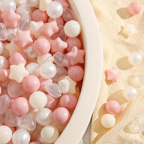 TRENDPLAY Ball Pit Balls Star and Heart Shapes for Toddlers - 50 100 200 500 Count Plastic Balls for Ball Pit Fun and Play thumbnail 2