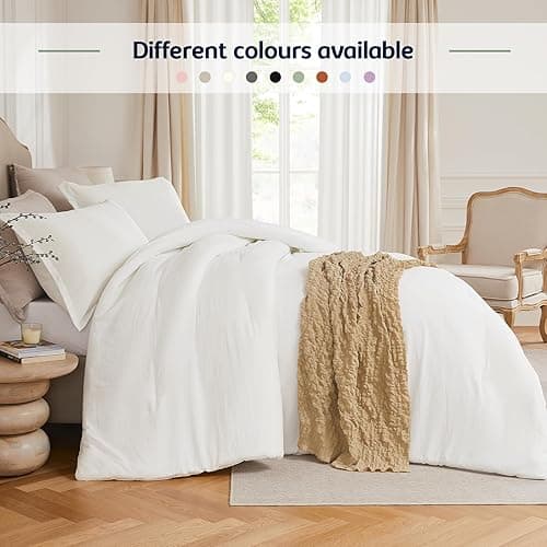 Quataly Twin Comforter Set White,2PCS Soft Lightweight Breathable Bedding Comforter Sets for All Season, Twin Size(68''×90'' Comforter & 1 Pillowcase) - White - Twin (68"x90") thumbnail 3