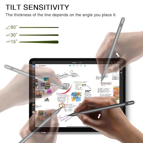 Pen for iPad 2018-2025, HATOKU 15 Mins Fast Charging Pencil 1st Gen with Tilt & Palm Rejection Compatible with iPad Air 3/4/5/M2/M3, iPad mini 5/6/7, iPad 6/7/8/9/10/11, iPad Pro 11/12.9"/M4 M5(Black) thumbnail 6
