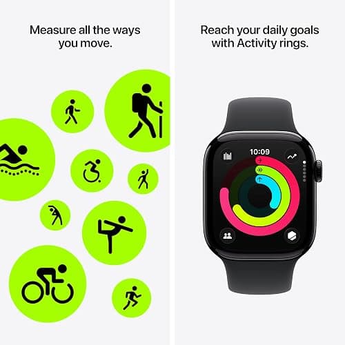 Apple Watch Series 11 [GPS 42mm] Smartwatch with Jet Black Aluminum Case with Black Sport Band - S/M. Sleep Score, Fitness Tracker, Health Monitoring, Always-On Display, Water Resistant thumbnail 8