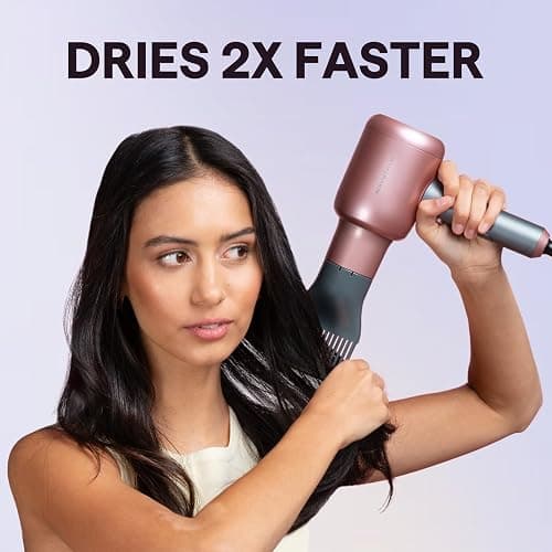 Wavytalk Hair Dryer with Diffuser, Blown Away Ionic Blow Dryer for Curly Hair with Comb, 1875W Fast Drying Hair Dryer with Ceramic Technology, 3 Attachments for All Hair Types, Light and Quiet, Pink thumbnail 2