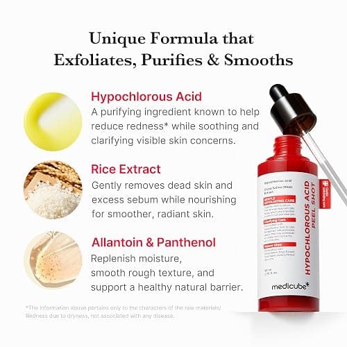 medicube Peel Shot with Hypochlorous Acid | Gentle Exfoliating Serum for Dead Skin Cells & Pores, Blackheads & Excess Sebum Control | Rice Extract, Panthenol for Hydrating & Smoothing Care | 2.7 fl.oz thumbnail 3