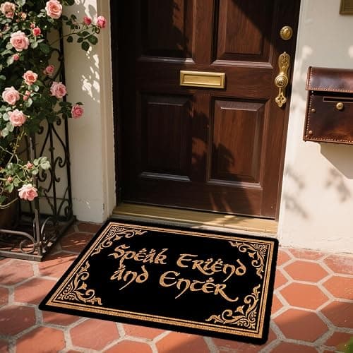 HAOWSMAT Welcome Funny Front Door Speak Friend and Enter Doormat Anti-Slip Mats Home Decor, Gift Door Mats for The Entrance Way Indoor 30"(W) X 17"(L) thumbnail 6