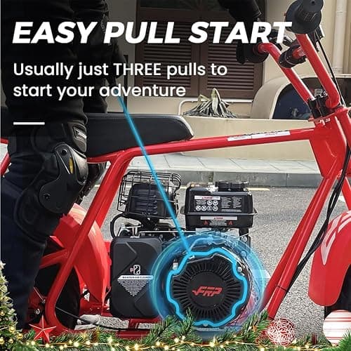 FRP Mini Dirt Bike GMB100, 99 CC Gas Powered Mini Bike 4 Stroke 3HP, Off Road for Kids and Adult, Trail Bike Up to 28 Mph, Weight Support Up to 220 LBS (RED) thumbnail 4