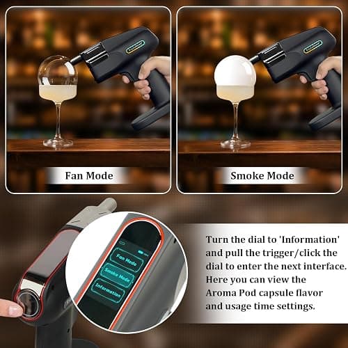 ExploNova Cocktail Bubble Smoke Gun Kit with 5 Flavour Aroma Pods & Edible Bubbles – Aroma Blaster 2 to Elevate Drinks, Perfect for Bars, Parties, and Home Use, Ideal Gift for All Cocktail Lovers thumbnail 6