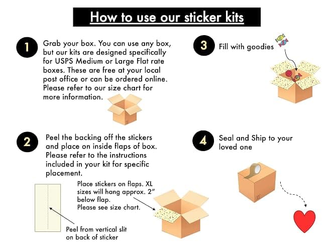 I Miss You Bumble Bee Care Package Box Sticker Kit for Long Distance Family, College Student thumbnail 2