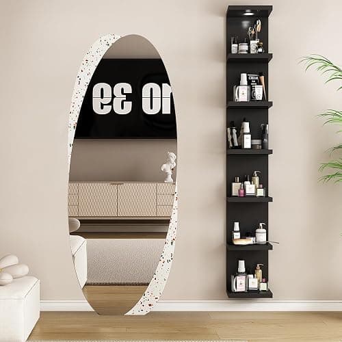 LitaEther Versatile 7 Tier Wall Shelf Unit,Black Lack Wall Shelf,Display Floating Shelf with LED Remote Control Light thumbnail 7