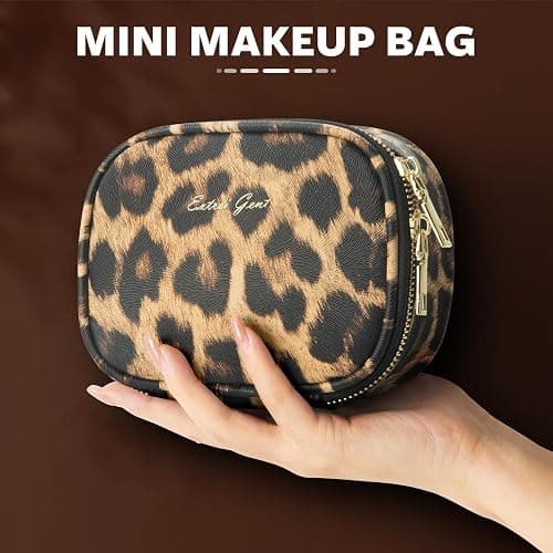 Mini Makeup Bag with Led Mirror, Small Travel Make up Bag 3 Light Modes Adjustable Brightness, for Women Organizer Cosmetic Bag, Portable Travel Train Toiletry Bag, for Pool Parties Work Touch-Ups thumbnail 6