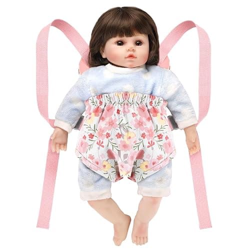 GAGAKU Baby Doll Carrier for Little Girls Baby Carrier for Dolls Reborn Baby Doll Carrier Toddlers 1-3 Years Old Babydoll Carrier - Pink Rose of Sharon thumbnail 6