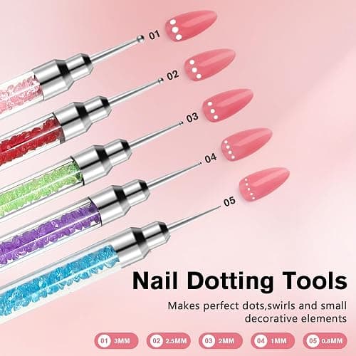 Nail Art Brushes, 23Pcs Set Nail Art Tools, including 2 Way Nail Art Sculpture Pen Dotting Pen Tools, Nail Art Brushes with Nail Brush Brackets, Resin Nail Art Palette for Nail Art DIY Tools (Pink) thumbnail 4
