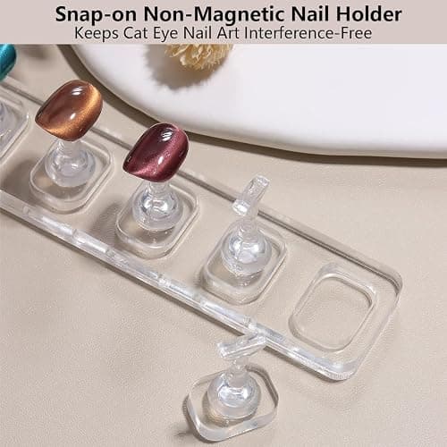 FSpronail Nail Stand for Press On Nails Art Display Practice 2 Sets, Acrylic Stand Holder for Practice Tips with 200pcs Clear Reusable Adhesive, Beginner Nails Arts Kit Accessories DIY Tool at Home thumbnail 3