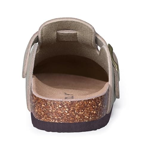 ODOLY Genuine Suede Clogs for Women Men Soft Cork Footbed Leather Mules Comfort Potato Shoes with Arch Support thumbnail 4