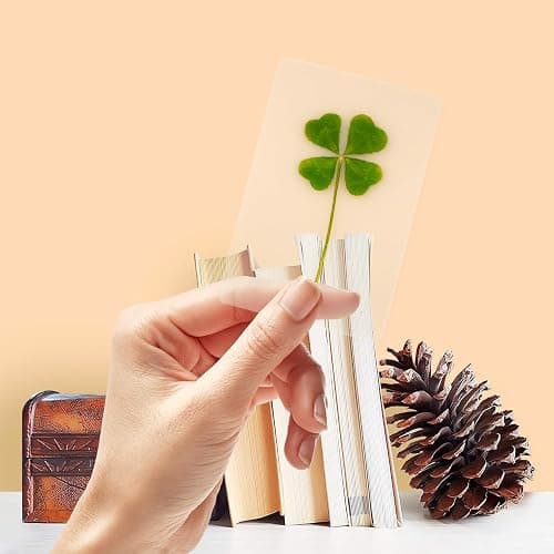 Real Four Leaf Clover Bookmark, Elegant 4 Leaf Clover Charm, Perfect Gift for Book Lovers, Preserved Four Leaf Clover in Laminated Bookmark (2pack) Made in Korea thumbnail 7